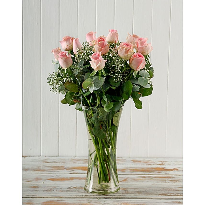 Pink Beauty Floral Arrangement 12 Roses