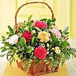 Mixed Carnations in a Basket