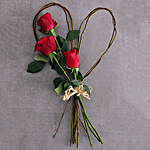 Small Red Rose Willow Heart
