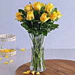 Yellow Roses In A Vase