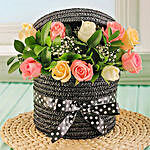 Pastel Roses In A Hatbox