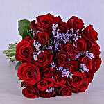 Red Roses Wrapped In Purple