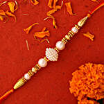 White Pearl Rakhi And Worlds Best Brother Cushion