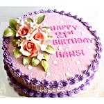 Floral Design 21St Birthday Cake