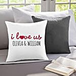I Love Us Personalised Throw Pillow