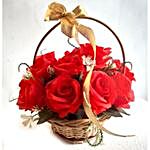 Basket Of Silk Roses