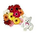 Flowers N Teddy Bear Valentines Day