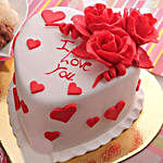 Romantic Love Themed Cake With Roses