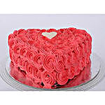 Romantic Love Themed Cream Rose Cake