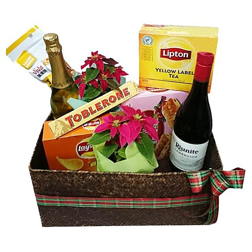 Pop The Champagne Christmas Basket