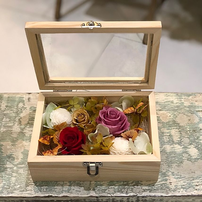 Beautiful Preserved Mixed Flowers Box