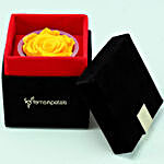 Sunny Yellow Forever Rose in Velvet Box