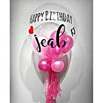 Personalised Pink Bubble Balloon Bouquet