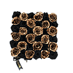 24K Gold And Black Eternity Roses Square Box