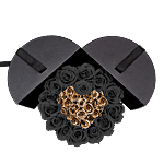 Golden And Midnight Black Forever Roses Box