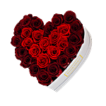 Shades Of Red Eternity Roses Heart Box