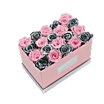Soft Pink And Silver Eternity Roses Rectangular Box