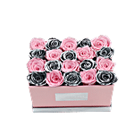 Soft Pink And Silver Eternity Roses Rectangular Box