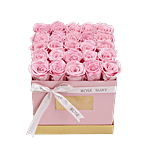 Soft Pink Eternity Roses Square Box