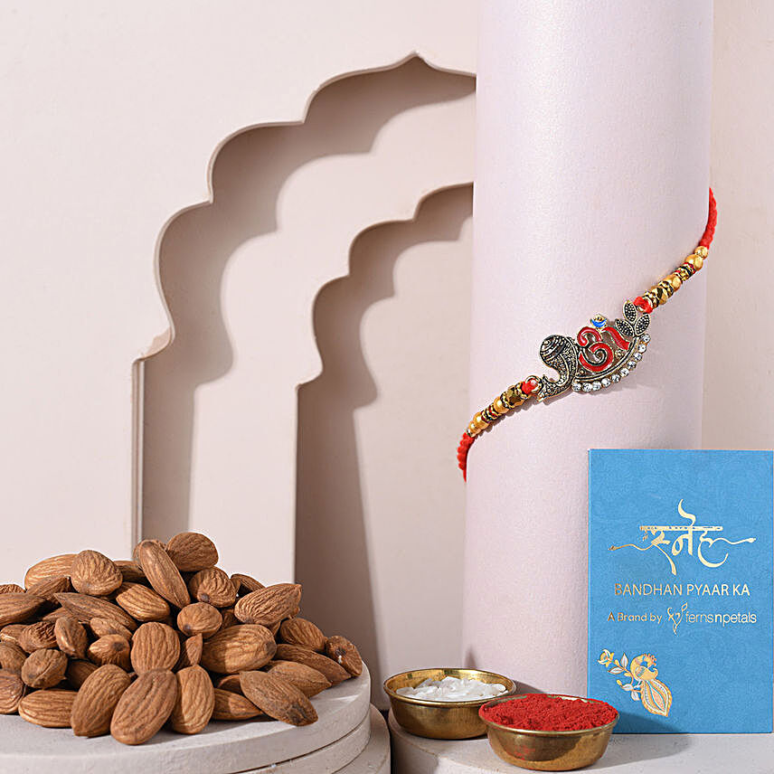 Sneh Embellished Om Rakhi & Almonds