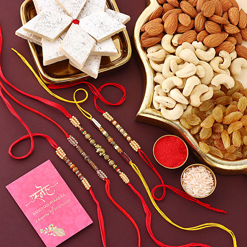 Sneh Traditional Beads Rakhi Set & Delightful Treats