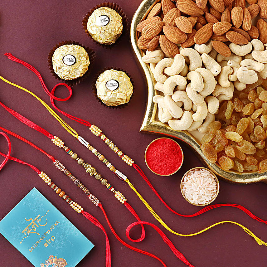 Sneh Traditional Beads Rakhi Set & Festive Treats