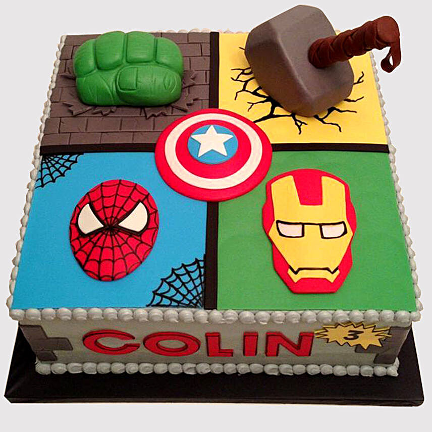 Four Blocks Avengers Chocolate Cake
