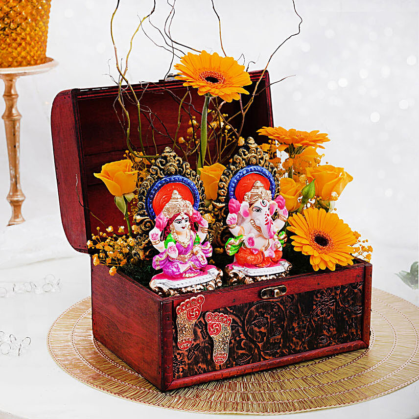 Laxmi Ganesha Flowers Box