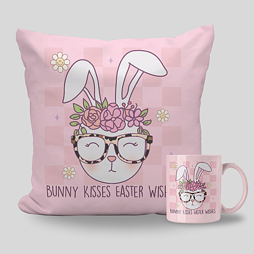 Easter Bunny Kisses Cushion And Mug