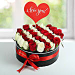 White N Red Roses Love Proposal Arrangement