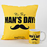 Mans Day Cushion And Mug Combo