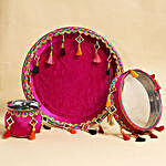Karwa Chauth Purple Thali Set with Tassels