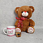 Personalised Mug Teddy Bear and Chocolates Combo