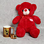 Special Teddy Bear Mug and Chocolates Combo for Anniversary