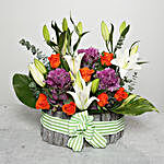 Lilies and Roses Flower Arrangement