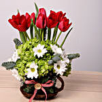 Exotic Red and White Flower Arrangement