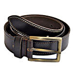 Men Genuine Leather Belt with Contrast Stitches