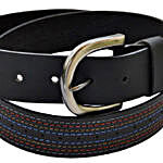 Men Genuine Leather Belt with Multicolor stitches