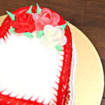 Red Roses and Vanilla Cake Combo