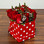 Red Roses In Cardboard Box
