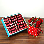 Heart Shaped Chocolates and 9 Roses Combo For Valentines Day