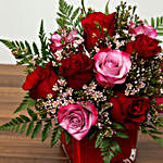Red and Pink Roses In A Vase