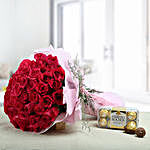 Red Roses and Ferrero Rocher Combo