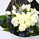 White Roses and Tulips Mixed Bouquet