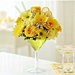 Vase Of Yellow Joyful Flowers
