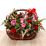 Red and Pink Roses Basket