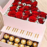 Roses and Chocolates Pink Heart Box