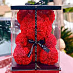 Red Artificial Roses Teddy Bear