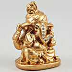 Gold Plated Ganesha Idol Blue
