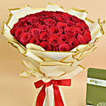 50 Valentine Roses Bouquet And Chocolates